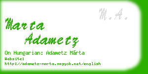 marta adametz business card